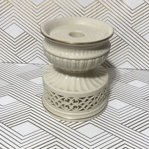 Lenox Cream and Gold Candle Holder
